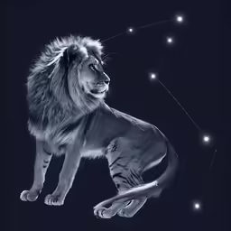 the leo is depicted in this artistic photograph