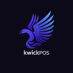 a blue bird with wings is seen on the back cover of the kwkicpos logo