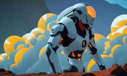 a computer generated image of a sci - fime character