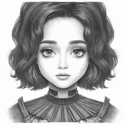 a portrait of a woman with long hair and an eye make up