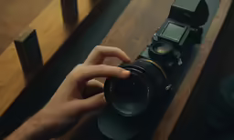 a person is taking a photo with a camera