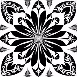 a flower pattern with an interesting black and white design