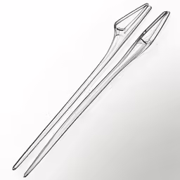 two long objects standing next to each other