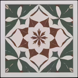 tile has a brown design that is overlapping into one flower