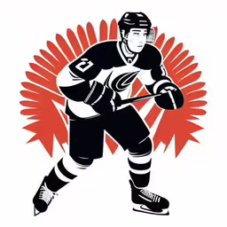 a hockey player running with the ball in his hand