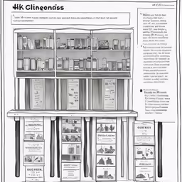 the diagram shows a large display case for different items