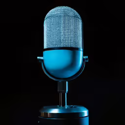 a microphone with sound recording equipment attached to it