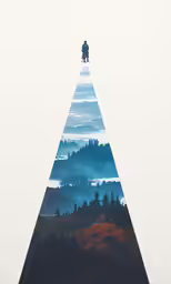 a triangular triangle with trees in the center