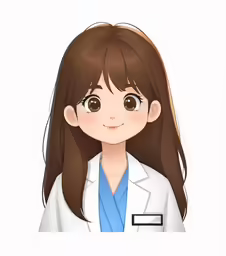 a young lady in a white coat