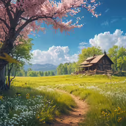 a house in the middle of a field