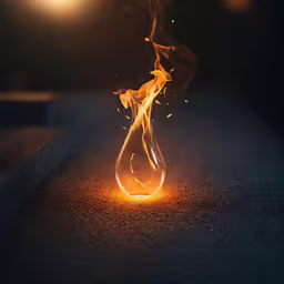 a light that has been turned on is glowing