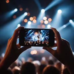 someone taking a picture of a concert scene with their phone