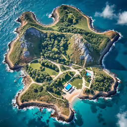 a very old style island in the middle of the ocean
