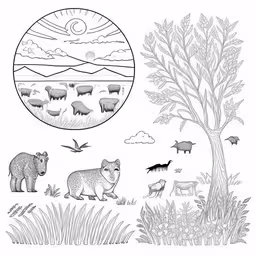 an adult bear walking next to a tree