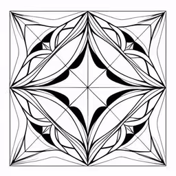 an abstract pattern with black lines,an abstract geometric design on white paper
