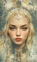 digital painting depicting girl with intricate makeup
