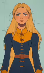 a girl with long hair wearing a dress
