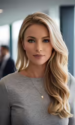 a beautiful blond woman posing for the camera