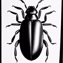 black beetle on a white background by thomas mitchell