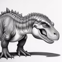 an image of a dinosaur with teeth,a large dinosaur in full body pose