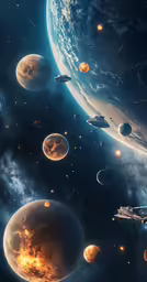 an image of planets flying around by itself