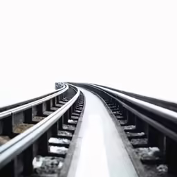 a railroad track stretching across a wide distance