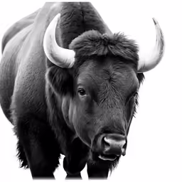 an animal that has very large horns on its head