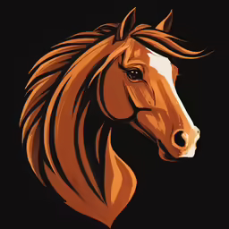 a stylized horse on a black background