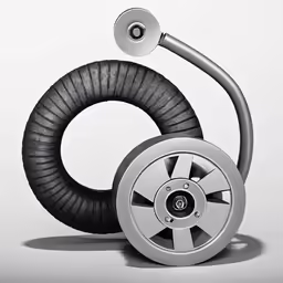 a steering wheel is made from tire parts