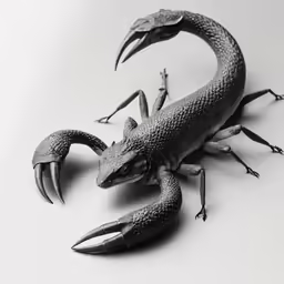 two lizards, one with long legs and claws on the back, sit next to each other