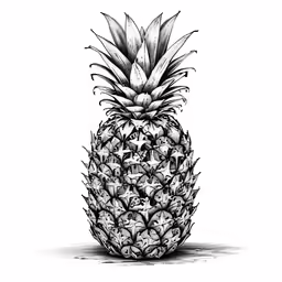 a pineapple drawing with colored pencils on paper