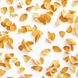 potato chips laid out into the shape of hearts