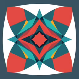 a very pretty colorful and unusual image,a circular design is in red, white and blue
