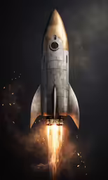 a space shuttle takes off into the air