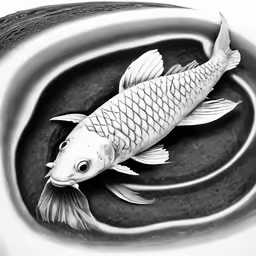 a fish is swimming in some water inside a bowl