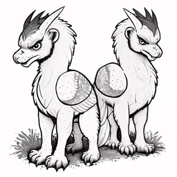 two very pretty looking animals in some sort of pen art