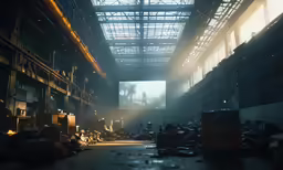 an empty room is shown with light coming from the window