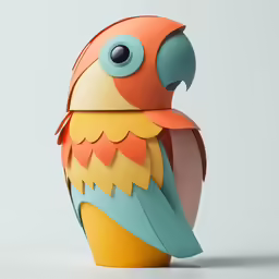 an origami bird made with colorful paper