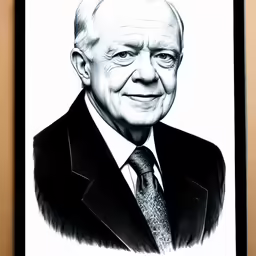 a portrait of an old man in black and white