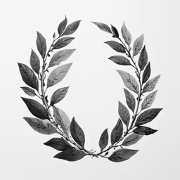 a black and white photo with leaves