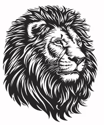 a lion with long mane and a big furry face,an image of a lion head with long hair