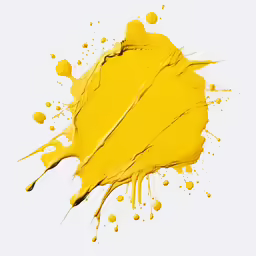 yellow ink splash on white background