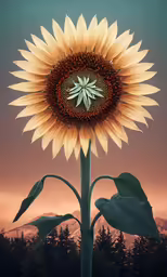 a picture of a big sunflower, with its petals out