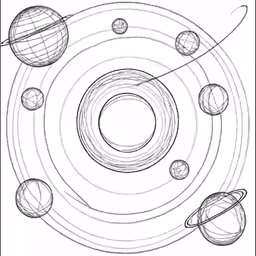 a solar system coloring page for children