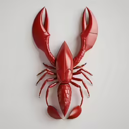 the lobster is cut out to look like a sculpture