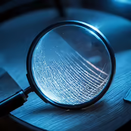 a magnifying glass with a metal tip sitting on a table