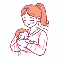 a lady holding a baby in her arms