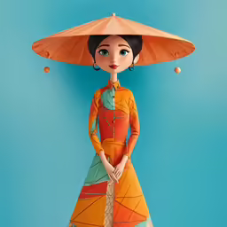 a woman is dressed in an asian outfit