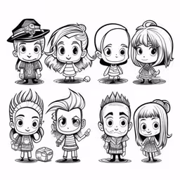 cartoon children with hair styles with cartoon pictures for kids,children