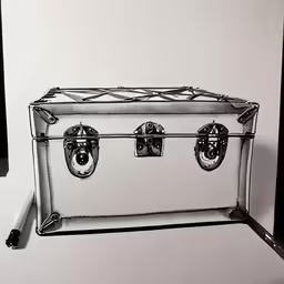 a box with two handles made out of glass